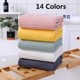 Towel High Quality Cotton Waffle Bath Towels Soft Absorbent Walf Checks Face Hand Household Adult Kids Bathroom Sets