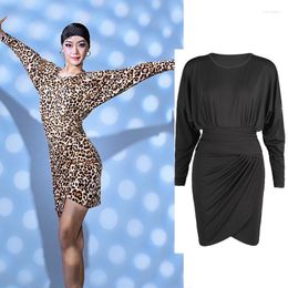 Stage Wear 2022 Women'S Bat Sleeves Pleated Latin Dress National Standard Dance Practise Ballroom Dancing Clothes SL6175
