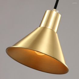 Pendant Lamps Modern Gold Lights Copper Loft Pyramid LED Hanging Lamp Home Indoor Lighting Fixture For Living/Dining Room Bedroom