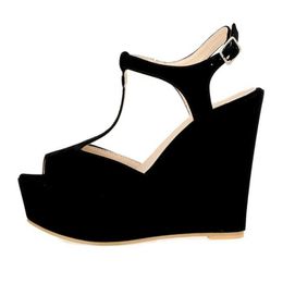 Sandals Fashion Women's Open Toe Sandals High Wedge Sexy Club Heel Shoes Wedding shoes women sandals 195-2VE T230103