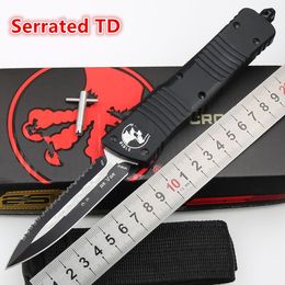 JUFULE Serrated Combat Tactical Automatic knife Bounty Hunter Aluminium Alloy CNC D2 blade Wallet Pocket Knives mICRo UT85 A07 TECH Auto knifes