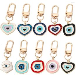 Keychains Ornaments Boho Car Key Ring Bag Pendant Handbag Evil Eye Keychain Blue Chain Irregular Heart Keyring