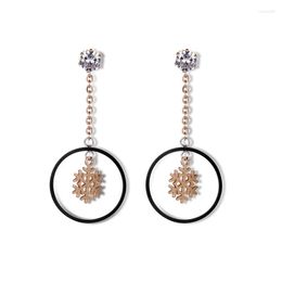 Dangle Earrings Korean Retro Round With Snow Fashion Long Statement Earring Jewelry For Women 2022 Trend Set Of Gift