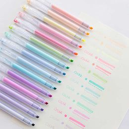 5pcs Soft Colour Highlighter Marker Pens Set Press Type Spot Liner for Drawing Paint Art Office School A6501