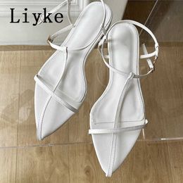 Style Liyke Flat Rome With Gladiator Beach Sandals Ladies Casual Pointed Toe Ankle Buckle Strap Summer Shoes Women Black d72f