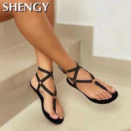 Sandalen 2020 SHY Frauen Gladiator Wohnungen Hausschuhe Sexy Sommer Schuhe Peep Toe Plattform Alias Im Freien T221209