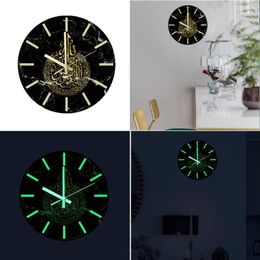 Wall Clocks Clock Quartz 3D DIY Muslim Decorative Kitchen Acrylic Watch Home Hanging Living Room Office Decor