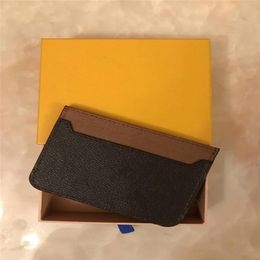 New Mens Women's Fashion Classic Brown flower black Plaid Casual Credit Card ID Holder Leather Ultra Slim Wallet Packet Bag H222O