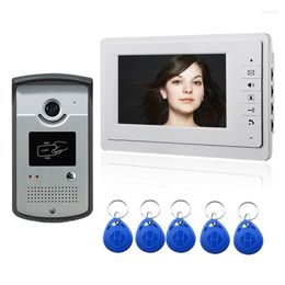 Video Door Phones SYSD 7inch Monitor Intercom For Home Phone RFID Access Control System IR Camera