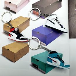 Brand sneaker keychain 3D sports shoes key chains ornament party gift creative fashion doll single footwear single model shoe