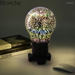 Table Lamps Colorful 3D Lamp Creative Glass Led Desk Light For Bedroom Bedside Night Lighting Fixtures Christmas Industrial Decor