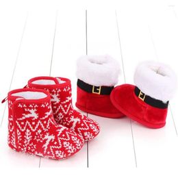 First Walkers Born Soft-soled Anti-Slip Toddler Baby Shoes Warm Slippers Foot Socks Christmas Boots