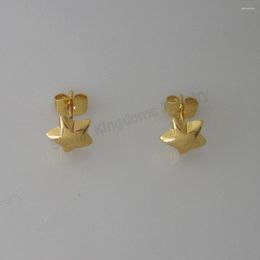 Stud Earrings STAR SHAPED PLAIN SURFACE YELLOW GOLD Colour EARRING WIDTH 0.35" SMALL