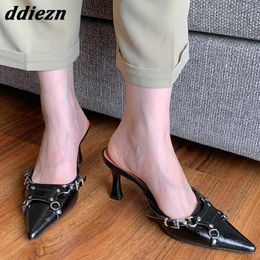 Elegant 2023 Women New Pumps Mules Footwear Fashion Ladies High Heels Sandals Slides Slip On Casual Female Shoes Slipper ad04 per