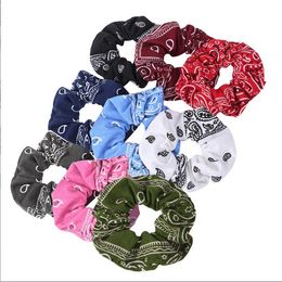 Scrunchies Paisley Retro Scrunchy Ponytail Holder Printed Stretch Hairbands Bandanna Sports Headwear Hairs Ring Rubber Hair Band Maiden Accessories BC203