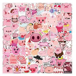 100Pcs Cute Pink Pig Stickers Pack Waterproof Vinyl Sticker for Luggage Laptop Skateboard Motor Water Bottle Guitar Helmet Phone Case Car Decal Kids Toys Gifts