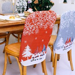 Chair Covers Dining Room Slipcover Cartoon Forest Snow Table Year Gifts Reusable Decoration For Home El