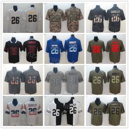 Men Football 26 Saquon Barkley Jerseys Hemp Grey Drift Smoke Shadow Flag Hyphenation Goddess Olive Salute To Service Vapour Colour Rush All Stitched Black White Grey