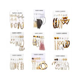 Dangle Chandelier Pearl Earring Jewellery For Girls Bohemian Tassel Stud Hoop Classci Leather Leaf Earrings Fashion Accessories Dhs Dh9Xz