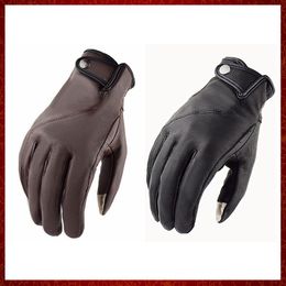 ST835 Goat Leather Motorcycle Gloves Brown Vintage Moto Gloves Summer Autumn Retro Men Motorbike Glove Full Finger