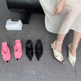 Pumps Sandals Party Women Thin High Heels Ladies Sandal 2022 Sexy Pointed Toe Soft Pu Leather Shoes For Female Summer Sl 0734