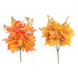 Decorative Flowers Artificial Plant Autumn Colour Wedding Home El Restaurant Office Table Flower Arrangement Decoration Fake