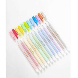 12pcs Jelly Color Fine Gel Pen Set 0.5mm Ballpoint Tip for Drawing Highlighting Marker Liner Office School A6282