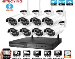 8ch Audio CCTV System Wireless 720p NVR 8PCS 20MP IR OUTDOOR P2P WIFI IP CCTV Sécurité Caméra Système Kit1052956