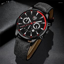 Wristwatches Mens Luxury Business Watches Fashion Men Leather Quartz Wristwatch Calendar Date Male Casual Sport Watch Black Clock
