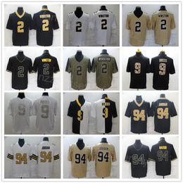 Men Football 2 Jameis Winston Jersey 9 Drew Brees 94 Cameron Black White Brown Army Green Salute To Service Vapour Colour Rush For Sport Fans Embroidery And Sewing Team