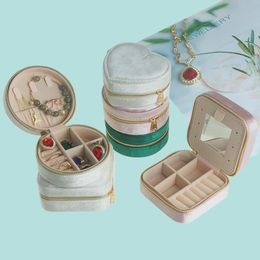 Velvet Jewellery Box Organiser Travel Jewellery Case Small Rings Boxes for Women Earring Display Cases