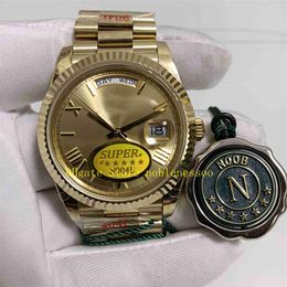 17 Color Real Po Mens 904L Steel Super N Factory Watch Men 40mm 228238 Gold Champagne Roman Dial Bracelet 228239 228235 NoobF E304p
