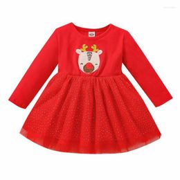 Girl Dresses Year Children Clothes Christmas Baby Clothing Kids Princess Dress Long Sleeved Cotton Deer Party
