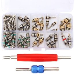 Professional Hand Tool Sets 102x R134A Car A/C Core Valves Portable Automotive Air Conditioning Assortment Kit Valve Cores Remover For Most