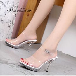 Women Female Shoes Professional High-heeled Transparent Crystal Sandals Non-slip Bottom Fashion Sexy Ladies Fish Mout T221209 422