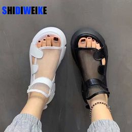 Sandals Sandals women 2022 summer new fashion thick-bottomed breathable Eugene yarn mesh magic paste Roman sandals Hook Loop AD1255 T221209