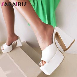 Big 43 Women's 2022 New Size Summer Sandals Slippers Platform Peep Toe Sandal High Heels Fashion Punk Female Slides Shoes For Woman T221209 587