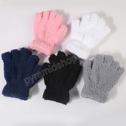Fashion Kids Thick Knitted Gloves Warm Winter Children Stretch Mittens Boy Girl Infant Solid Split Finger Gloves