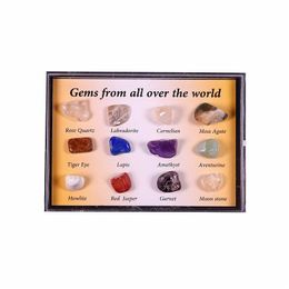 Arts And Crafts 12 Kinds Of Natural Crystal Mini Collection Gem Mineral Rock Standard Gift Box Teaching Specimens Novelty Party Gift Dhjdn