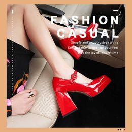 Spring Retro with French 2022 New Sandals Summer High Heel Square Head Mary Jane Shoes for Women T221209 656