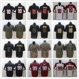 Men Football 10 DeAndre Hopkins Jersey 99 JJ Watt 1 Kyler Murray 11 Larry Fitzgerald 40 Pat Tillman Olive Salute To Service Camo All Stitched Black Red White Team Color