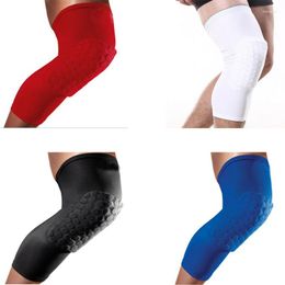 Knee Pads Trendy Solid Football Honeycomb Pad Crashproof Antislip Basketball Leg Long Sleeve Protector Gear M-XL