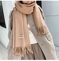 Scarves Hat Glove Set Scarf Luxury Brand Cashmere Shawl Solid Autumn Winter Wrap Warm High Quality Soft Hijab Thick Women Gift Wool