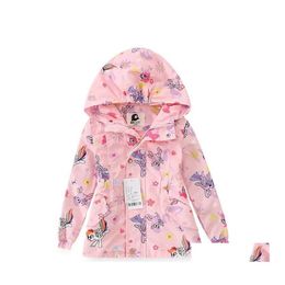 Coat Children Spring Jackets Girls Unciorn Windbreaker Kids Hooded Fleece Rain Coats Water Proof Outfits Teeangers Girl Blazer Lj201 Dhump
