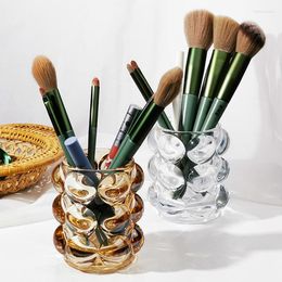 Storage Bottles Europe Metal Makeup Brush Tube Pencil Organiser Crystal Holder Jewellery Box Cosmetic Bucket Ins Vase Candle Cup