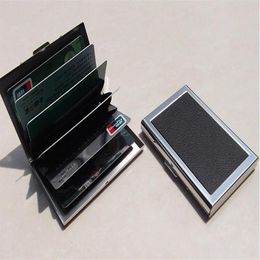 Business ID Credit Card Wallet Holder Leather Stainless Steel Metal Case Box Sell Cool Card Holders C08952324