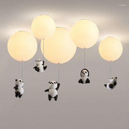 Pendant Lamps Bedroom Panda Lights Children'S Room Balloon Cartoon Hanging For Ceiling Study Aisle Chandelier