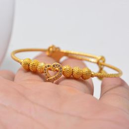 Bangle Dubai Arab Heart Stone Gold Jewellery Colour Bangles Women Girl Man Ethiopian Bracelets Gift