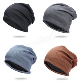 Winter Beanie Hat For Men Women Thick Plush Warm Knitted Hat Ear Protection Slouchy Cap Windproof Outdoor Riding
