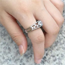 Wedding Rings Unique Jewelry Geometric Solid 6-10 Size Ring Women Engagement